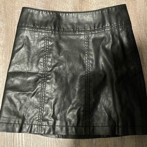 Black leather Free People skirt